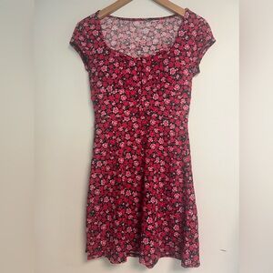 Black and Red Rose Dress